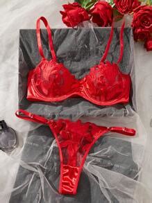 Pcs Set Women Sexy Floral Embroidery Underwire Brassiere Set Bridal Lingerie For Going Out For