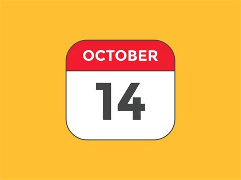 october 14 calendar reminder. 14th october daily calendar icon template. Calendar 14th october ...