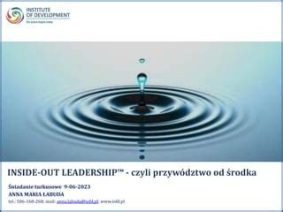 Jakie S Efekty Przyw Dztwa Od Rodka Inside Out Leadership A