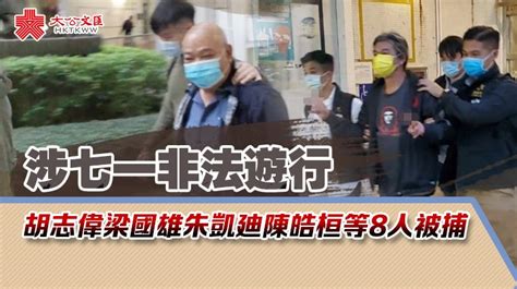 涉非法集結遊行 胡志偉梁國雄朱凱廸陳皓桓等8人被捕 要聞 大公文匯網