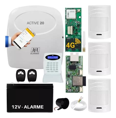 Kit Alarme Monitorado App Gprs G Active Sensores Jfl