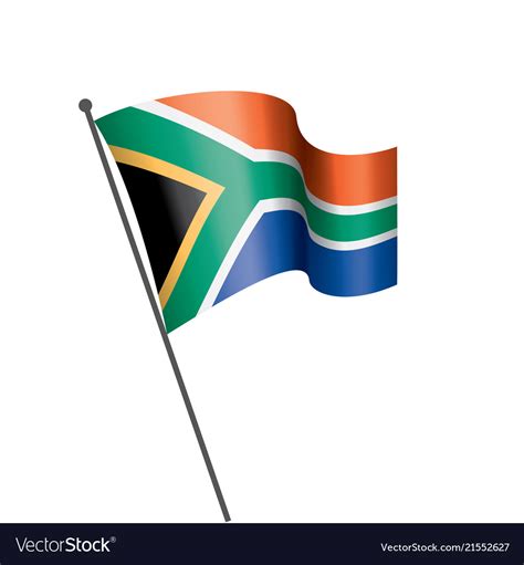 South africa flag on a white Royalty Free Vector Image