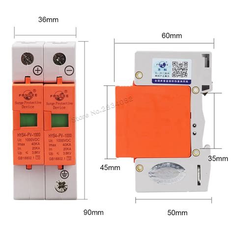 DC 1000V 500V 800V 20KA 40KA 2P SPD House Surge Protector Protective