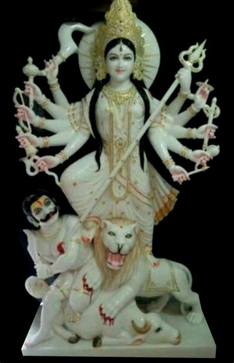 Painted Hindu White Marble Durga Mata Statue For Worship At Rs 45000