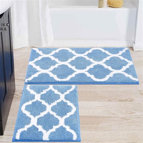 Olanly Bathroom Rugs Set 2 Piece Microfiber Bath Shower Mat