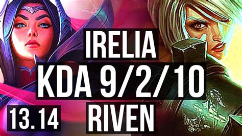 Irelia Vs Riven Top 1700 Games 9 2 10 1 5m Mastery Rank 15