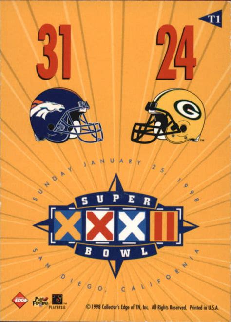 1998 Collector's Edge Super Bowl XXXII #T1 Score Board Final Score - NM-MT