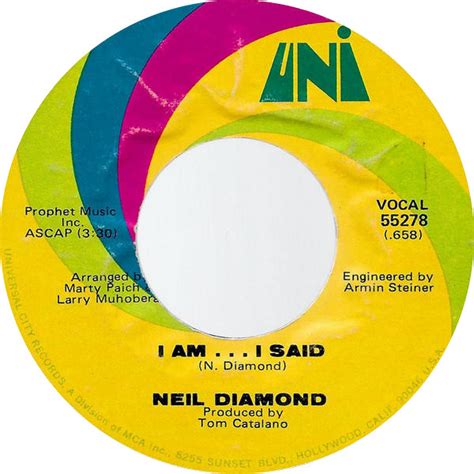 Neil Diamond - I Am... I Said (1971, Vinyl) | Discogs