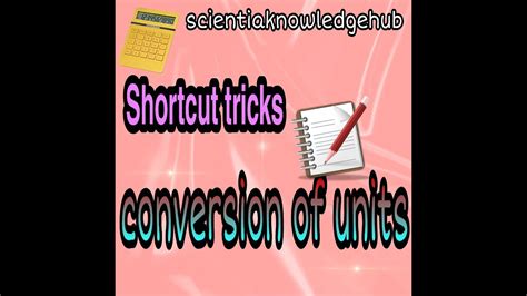 Shortcut Tricks Conversion Of Units Maths Physics Numerical Youtube