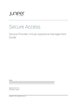 Fillable Online Juniper Service Provider Virtual Appliance Management