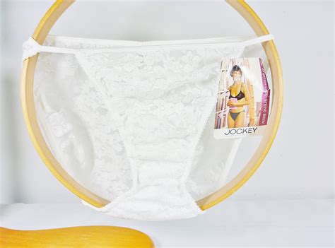 Vintage String Bikini White Stretch Lace NOS With Tags Size Etsy