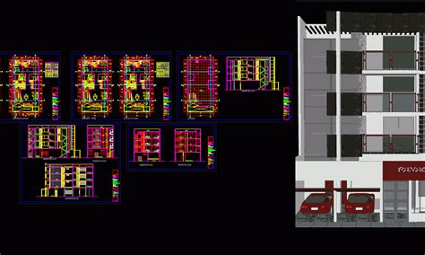 Edificio Multifamiliar Con Comercio En Planta Baja Dwg Block For