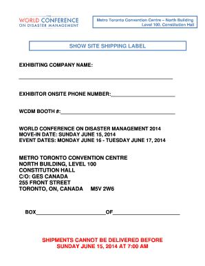 Fillable Online Wcdm Metro Toronto Convention Centre North Building