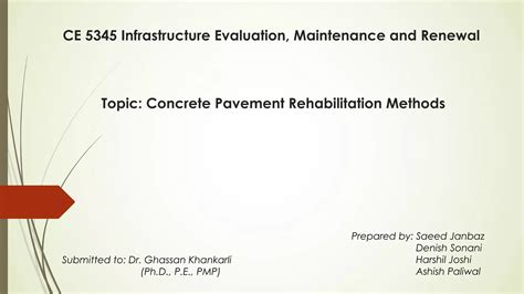 Concrete Pavement Rehabilitation Method Ppt