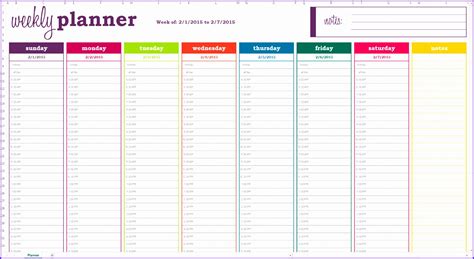 10 Excel Week Calendar Template - Excel Templates