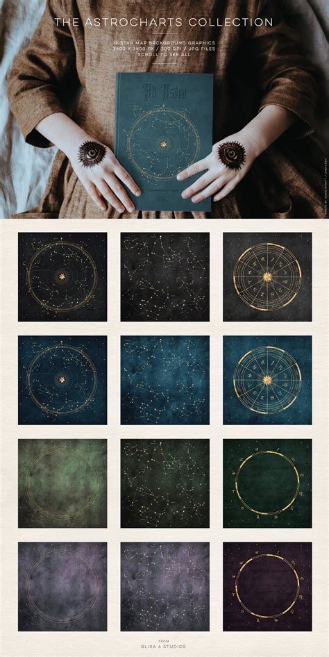 Star Atlas Astrology Graphics Set Hand Drawn Horoscope Icons Zodiac