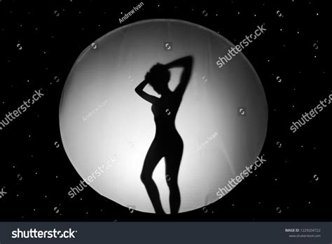 Silhouette Nude Girl Against White Background Stock Photo Shutterstock