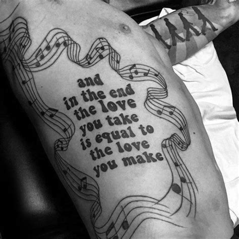 50 Music Staff Tattoo Designs For Men - Musical Pitch Ink Ideas