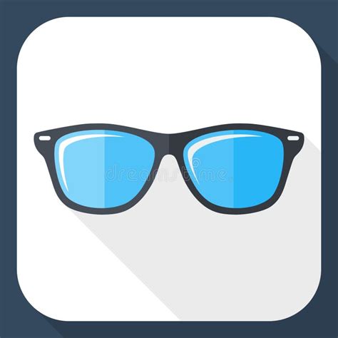 Icono De Gafas Vectoriales En Estilo Plano Con Sombra Larga Ilustraci N