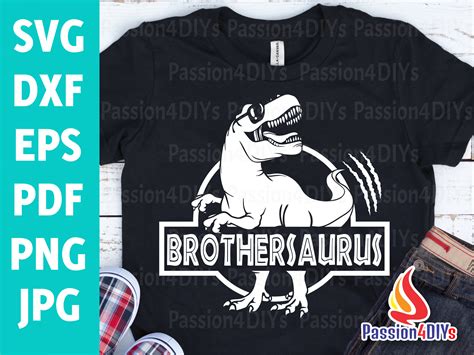 Brothersaurus Svg Brother Saurus T Rex Dinosaur Etsy