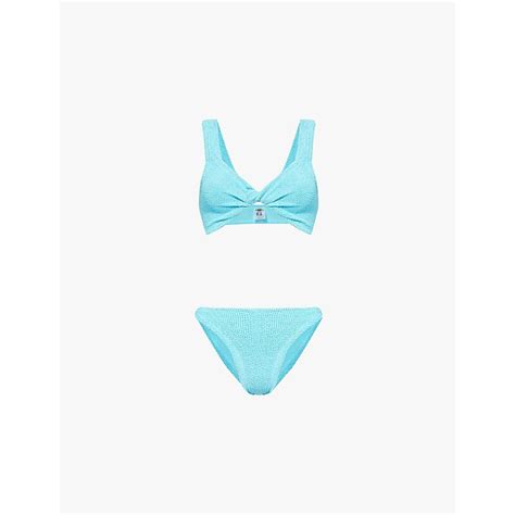 Hunza G Juno Crinkled Bikini Set 1 Size Aqua Editorialist