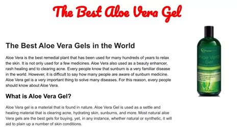 Ppt The Best Aloe Vera Powerpoint Presentation Free Download Id