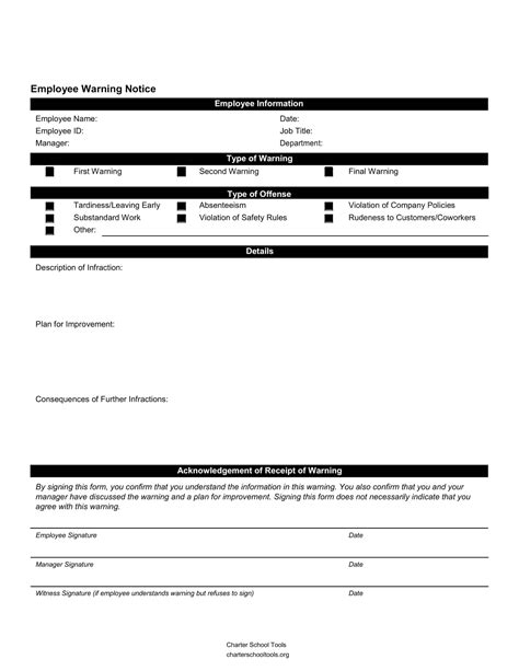 Free Printable Employee Warning Notice Templates Pdf And Excel