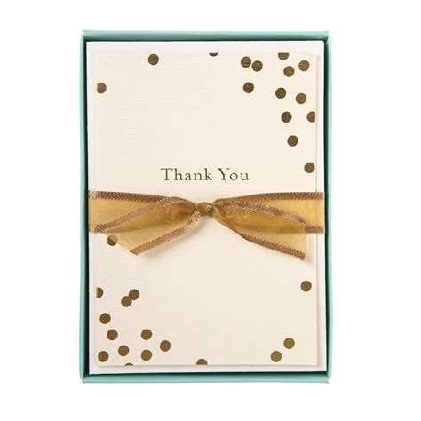 Boxed Thank You Cards Gold Dots Berings