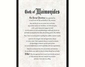 Hippocratic Medical Oath Canvas Print With Picture Frame Home Etsy