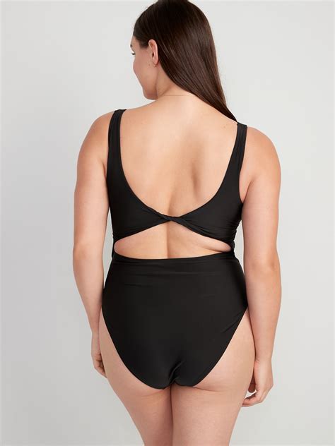 Matching Twist Back Cutout One Piece Swimsuit Old Navy