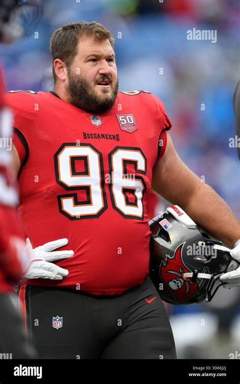 Tampa Bay Buccaneers defensive lineman Greg Gaines (96) warms up before