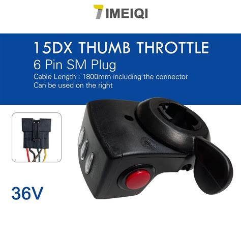 Ebike Thumb Throttle Electric Bike 15dx Thumb Throttle 36v 48v Ebike 6 Pin Sm Pl Electric Bicycles