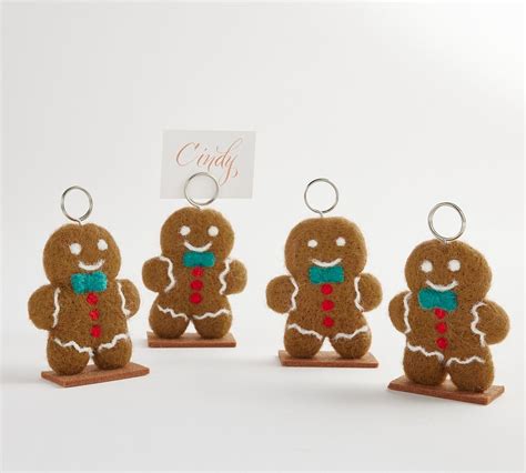 Gingerbread Place Card Holders Set Of 4 Pottery Barn