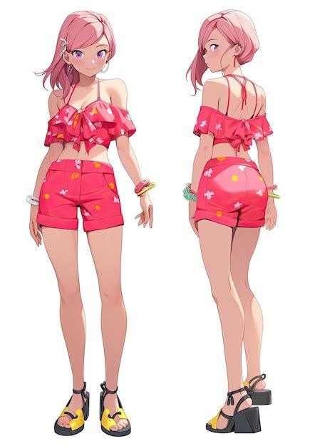 Estilo Anime Estilo De Dibujos Animados Belleza Chica Caliente Usar Bikini Foto Premium