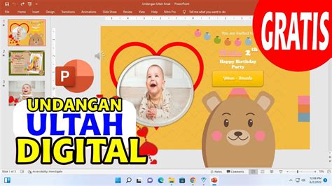 Template Undangan Ultah Anak Power Point Youtube