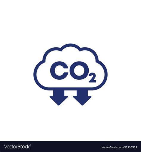 Co2 Carbon Emission Reducing Icon Royalty Free Vector Image