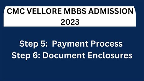 8 CMC Vellore MBBS Admission STEP 5 6 Payment Process