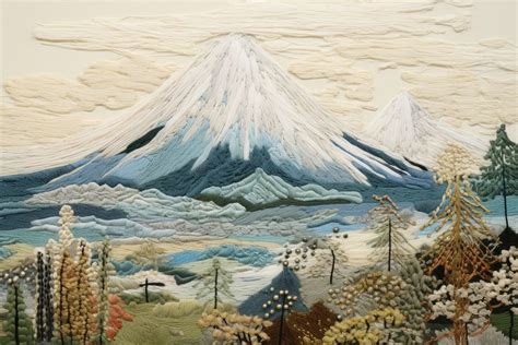 Fuji mountain japan landscape painting | Premium Photo Illustration ...