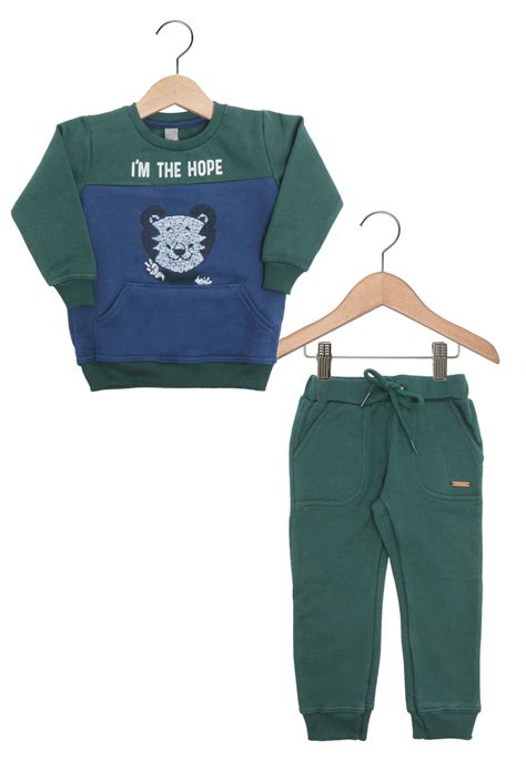 Conjunto P S Tigor T Tigre Longo Menino Verde Compre Agora Tricae