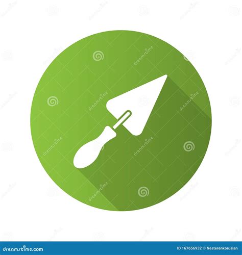 Triangular Shovel Flat Design Long Shadow Glyph Icon 库存例证 插画 包括有 建筑