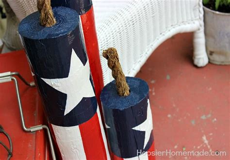 DIY Wooden Firecrackers: Summer Front Porch Decorating - Hoosier Homemade