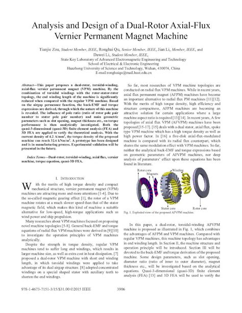 Pdf Analysis And Design Of A Dual Rotor Axial Flux  Abstract—this Paper Proposes A Dual