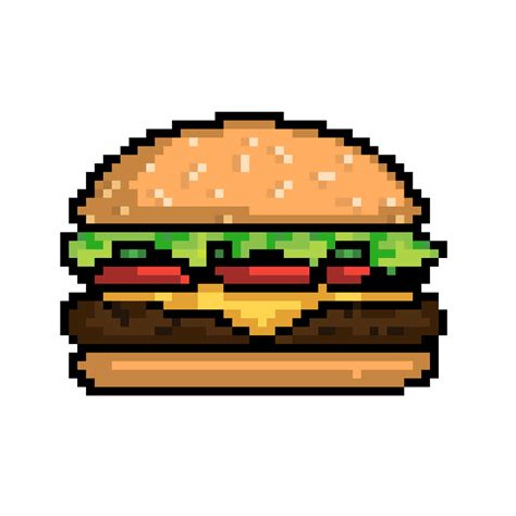pixel art burger drawing