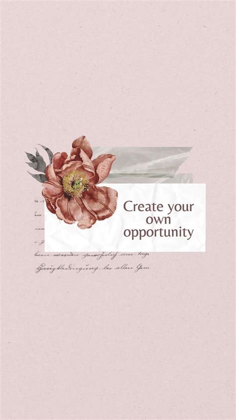 Opportunity Quote Iphone Wallpaper Flower Remix Illustration Premium