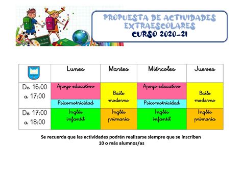 Sanrafaelcadiz Propuesta De Actividades Extraescolares Para El Curso