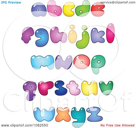 Clipart Colorful Fat Lowercase Bubble Letter Royalty Free Vector