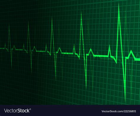 Heart Rate Heartbeat Neon Line Green Graphic Vector Image