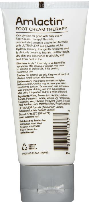 Amlactin Foot Repair Foot Cream Therapy Tube 3 Oz One Case Of 12