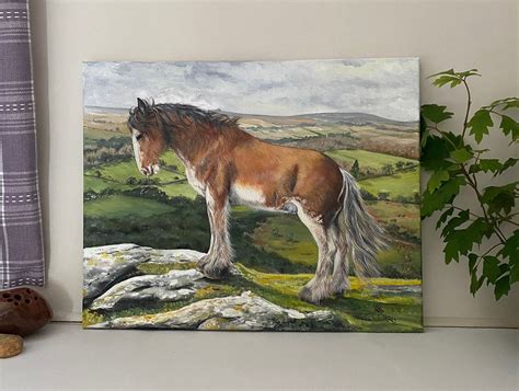 Clydesdale Horse Original Acrylic Painting On Stretch Canvasdartmoor