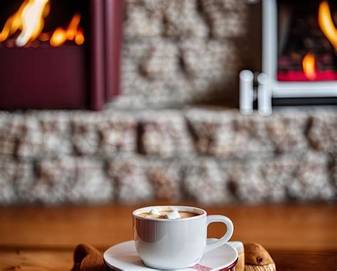 Premium Photo Hot Chocolate With Marshmallows In A Cup On A Wooden Table